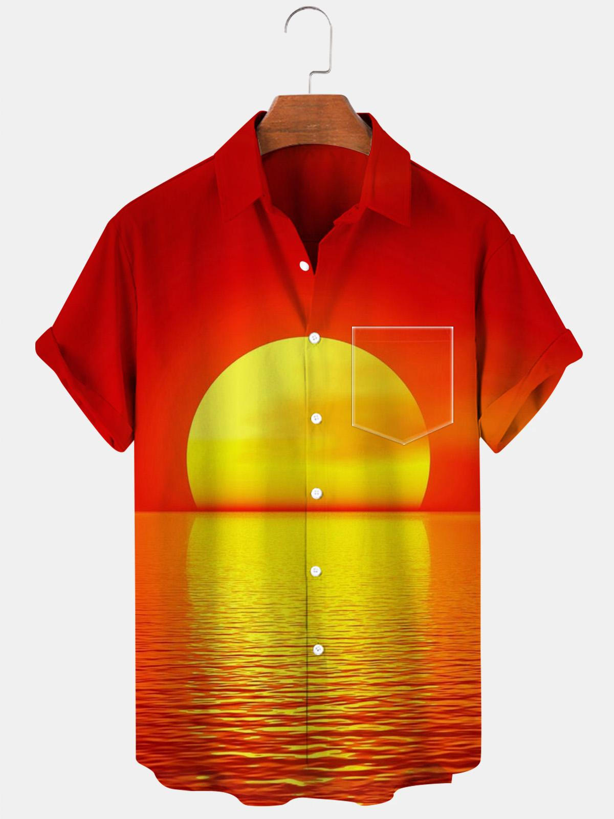 Sunset Men's Shirts With Pocket