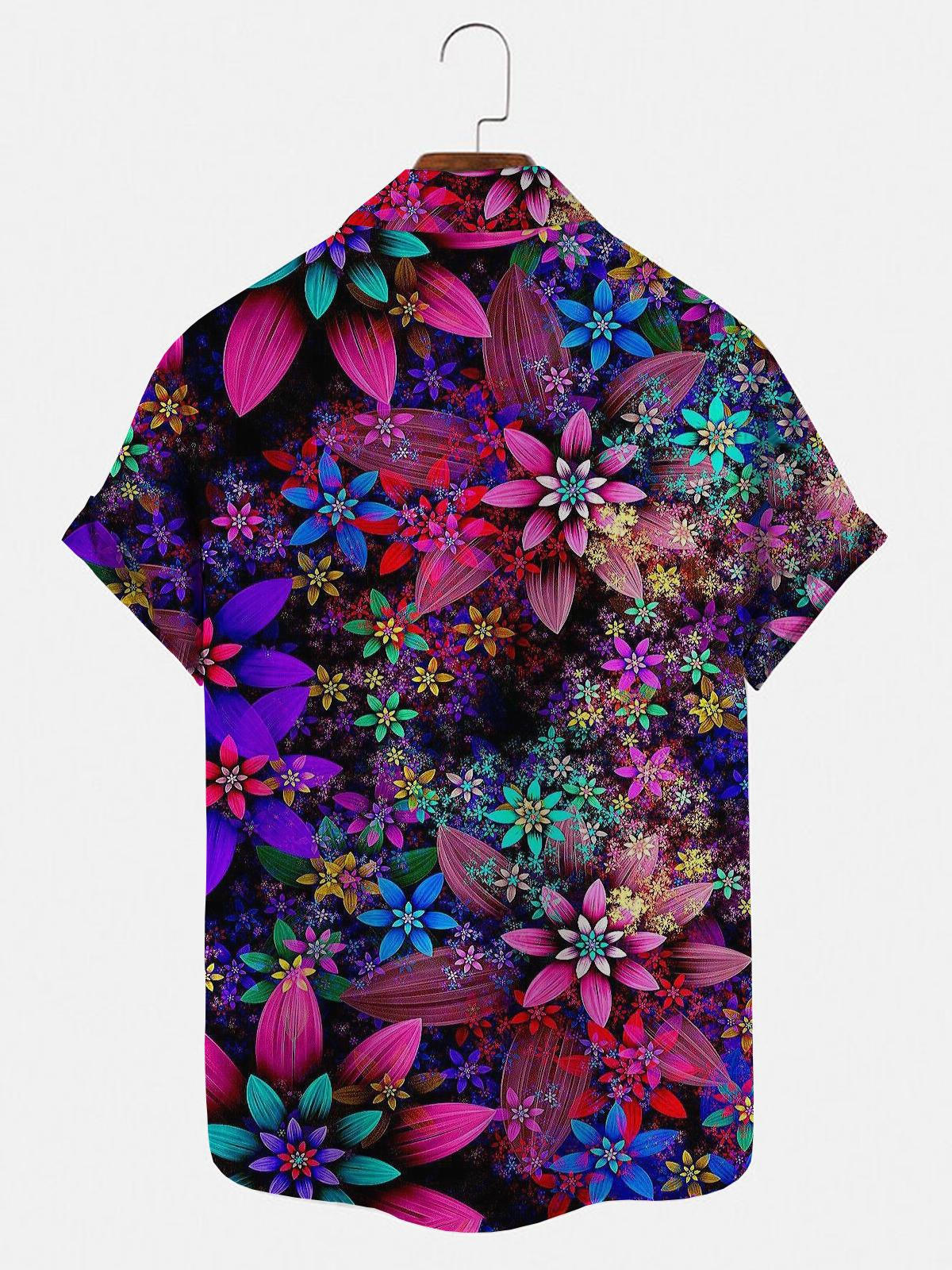 Flower Men's Shirts With Pocket