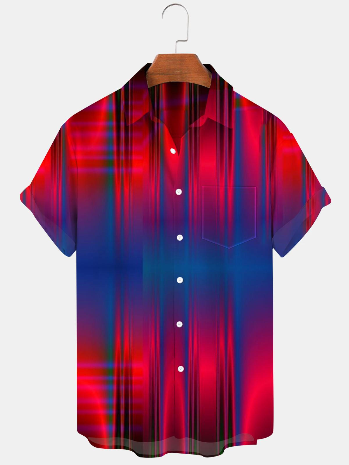 Abstract Men's Shirts With Pocket