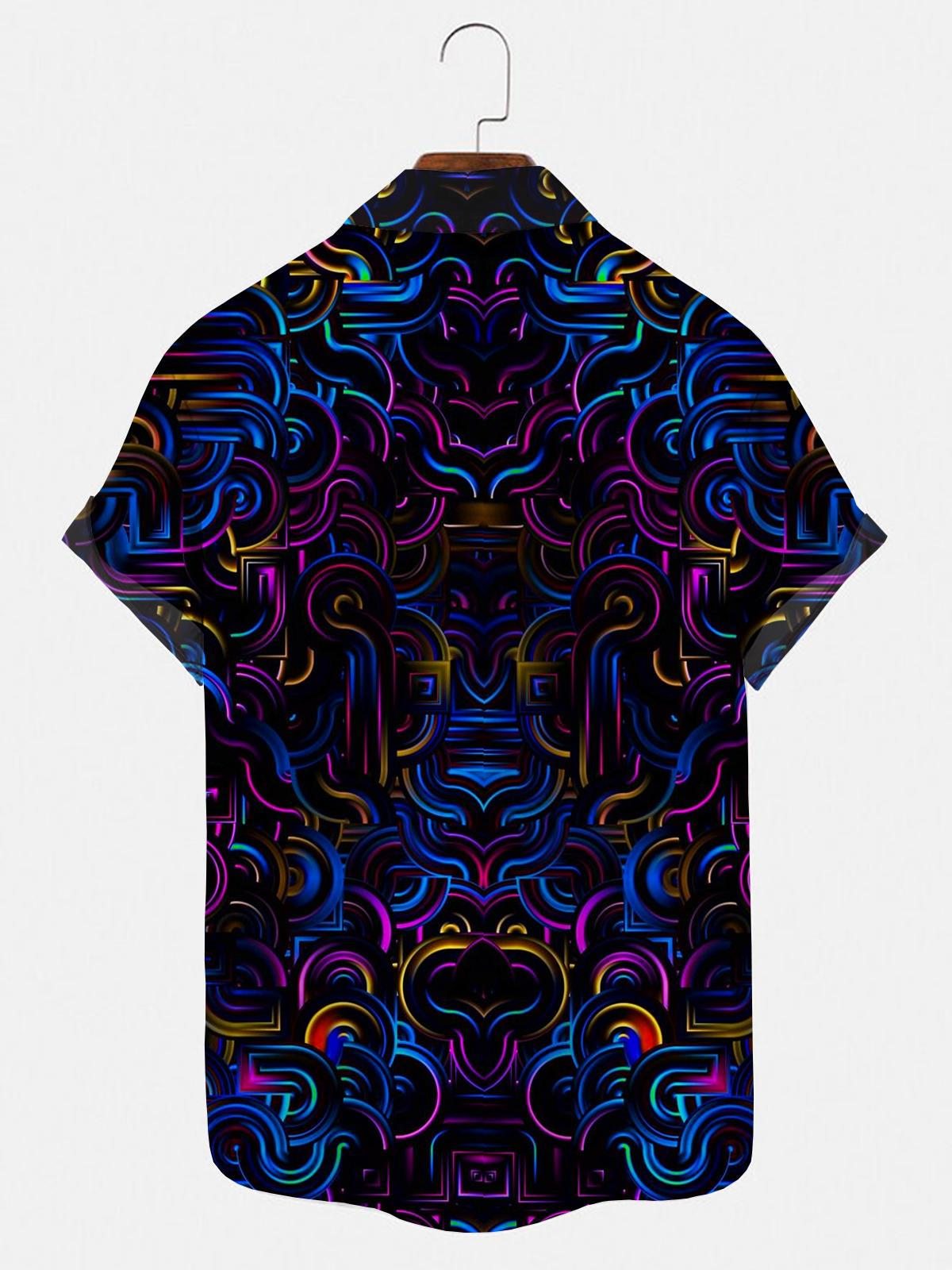 Abstract Men's Shirts With Pocket