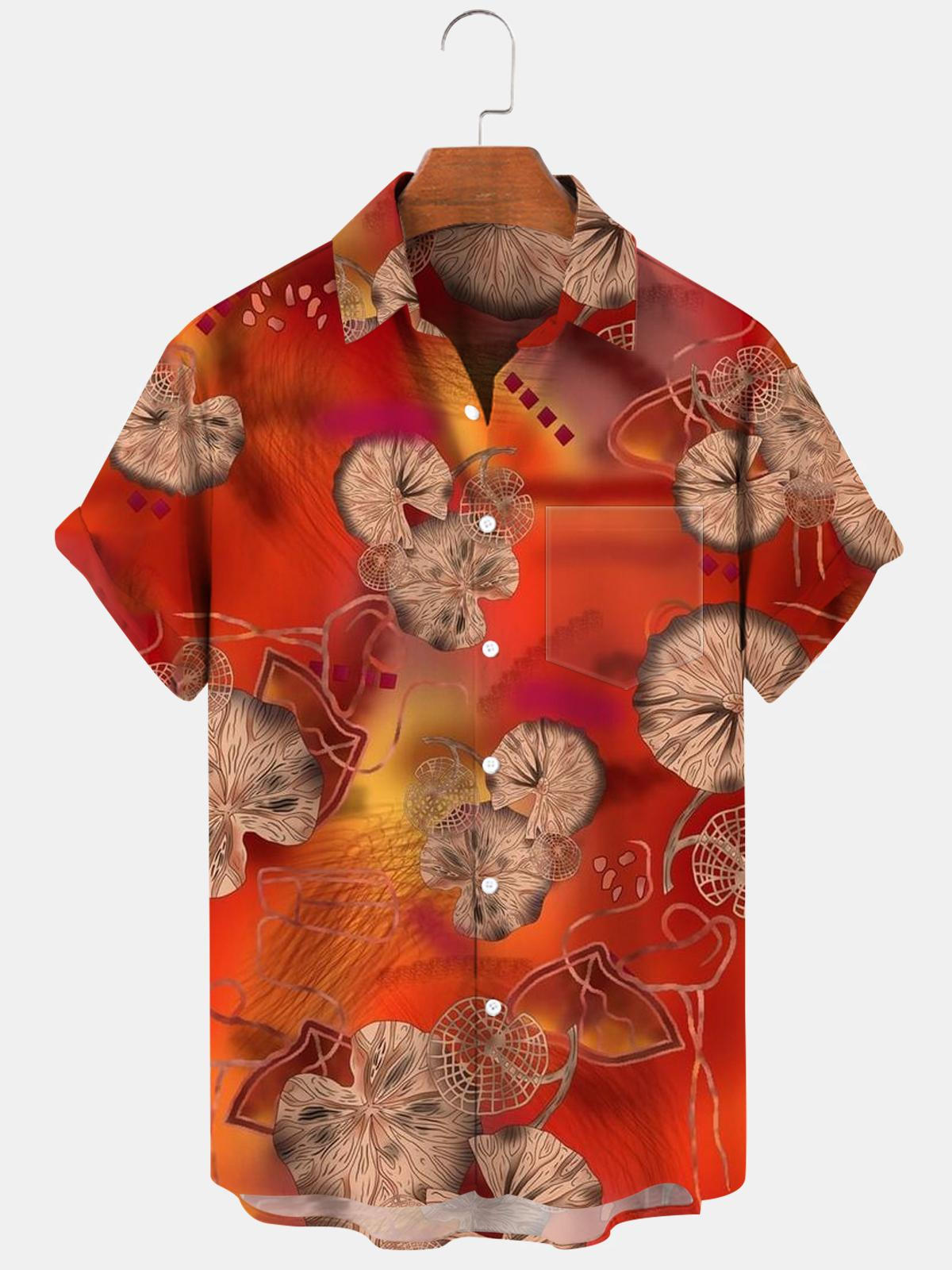 Lotus Leaf Men's Shirts With Pocket