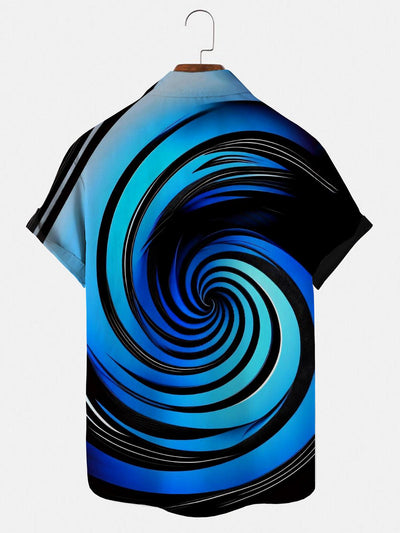 Abstract Men's Shirts With Pocket