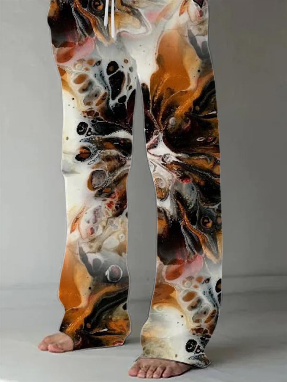 Abstract Men's Casual Elastic Waist Pants