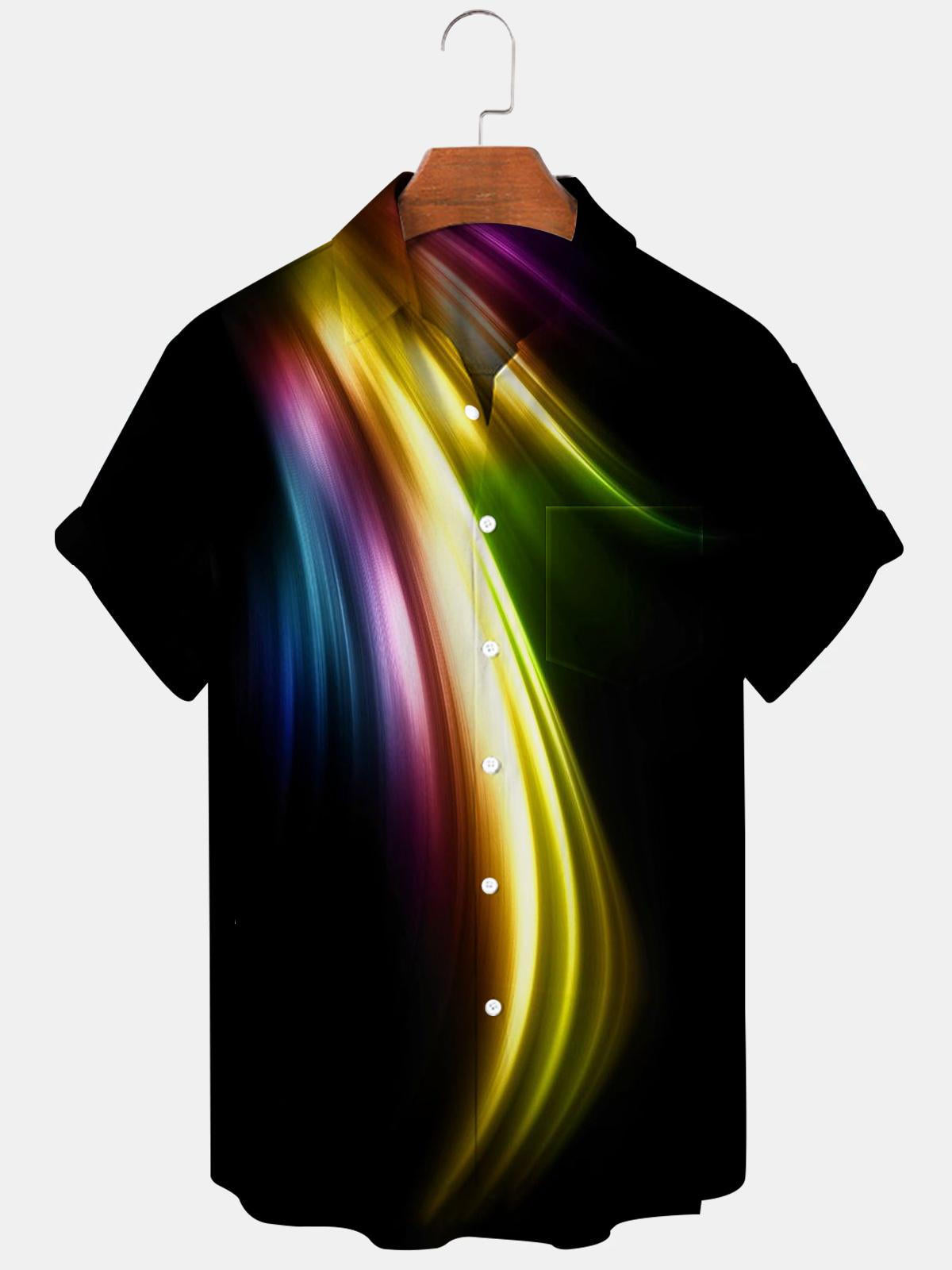 Abstract Gradient Men's Shirts With Pocket