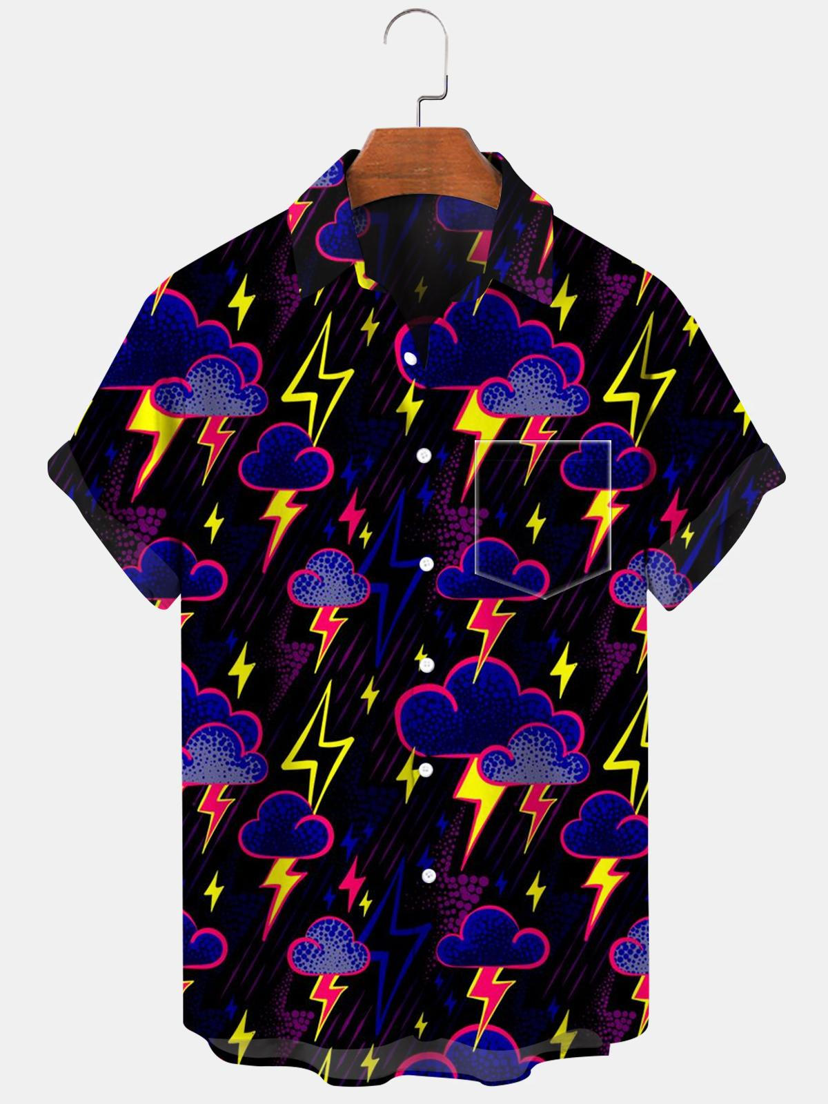 Cloud Lightning Men's Shirts With Pocket