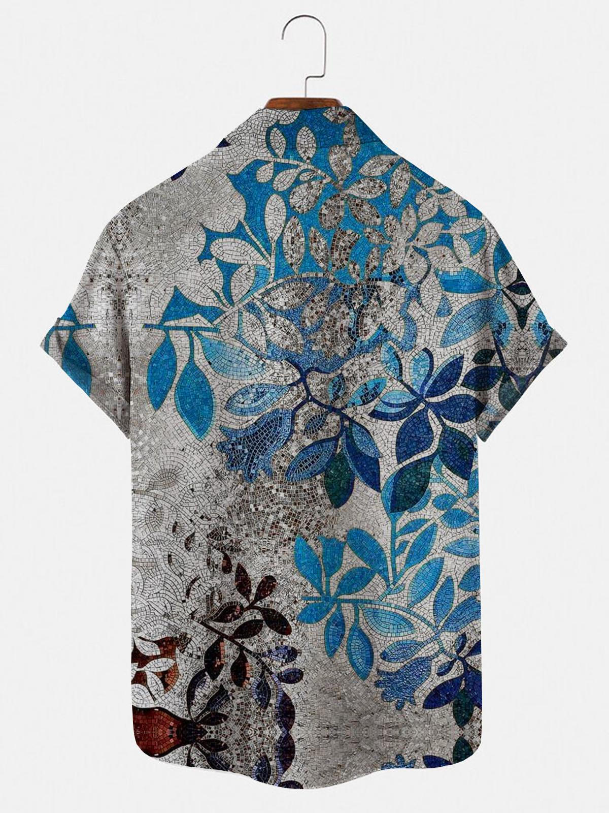 Flower Men's Shirts With Pocket