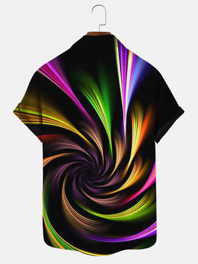 Abstract Men's Shirts With Pocket