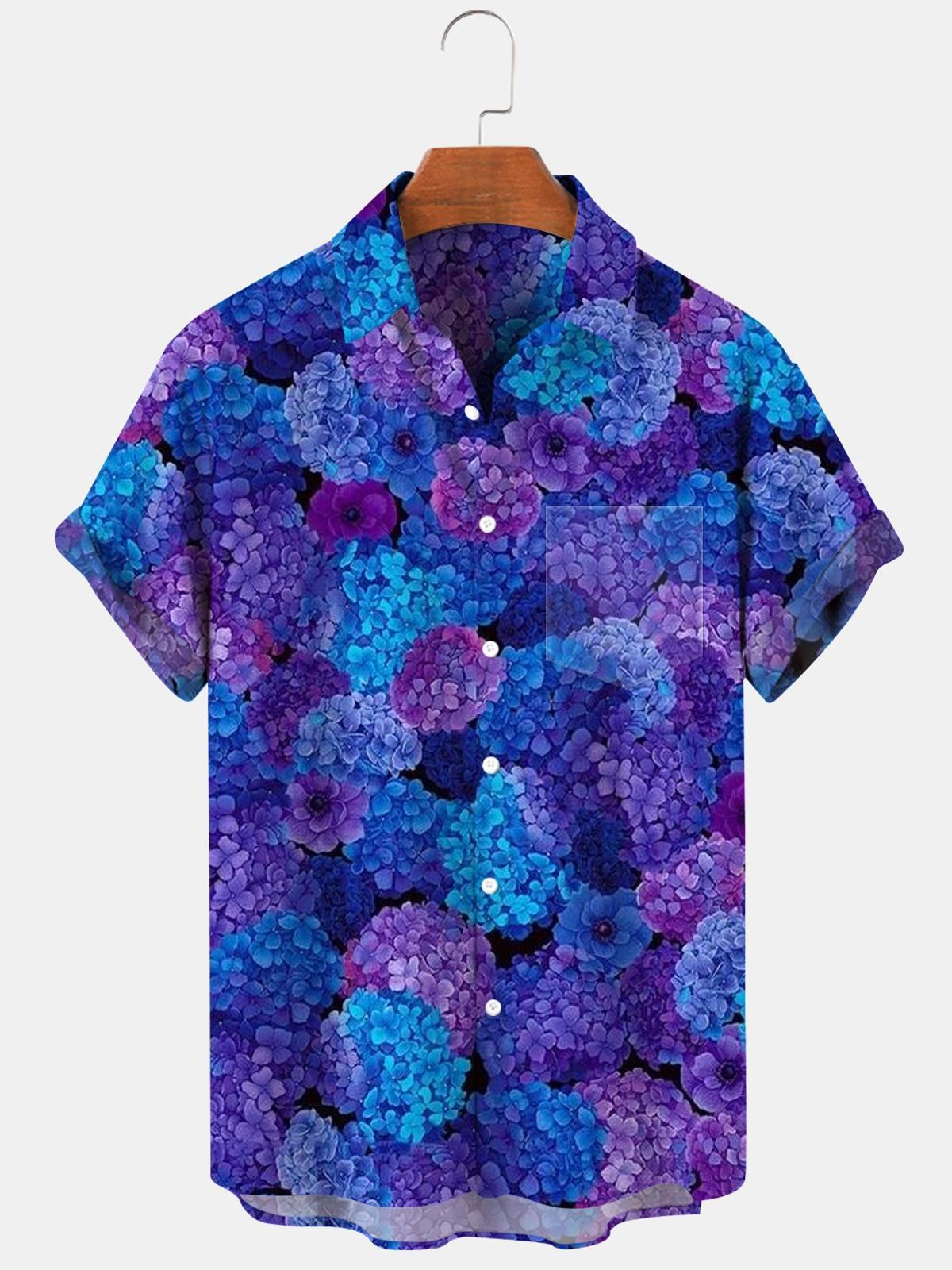 Flower Men's Shirts With Pocket