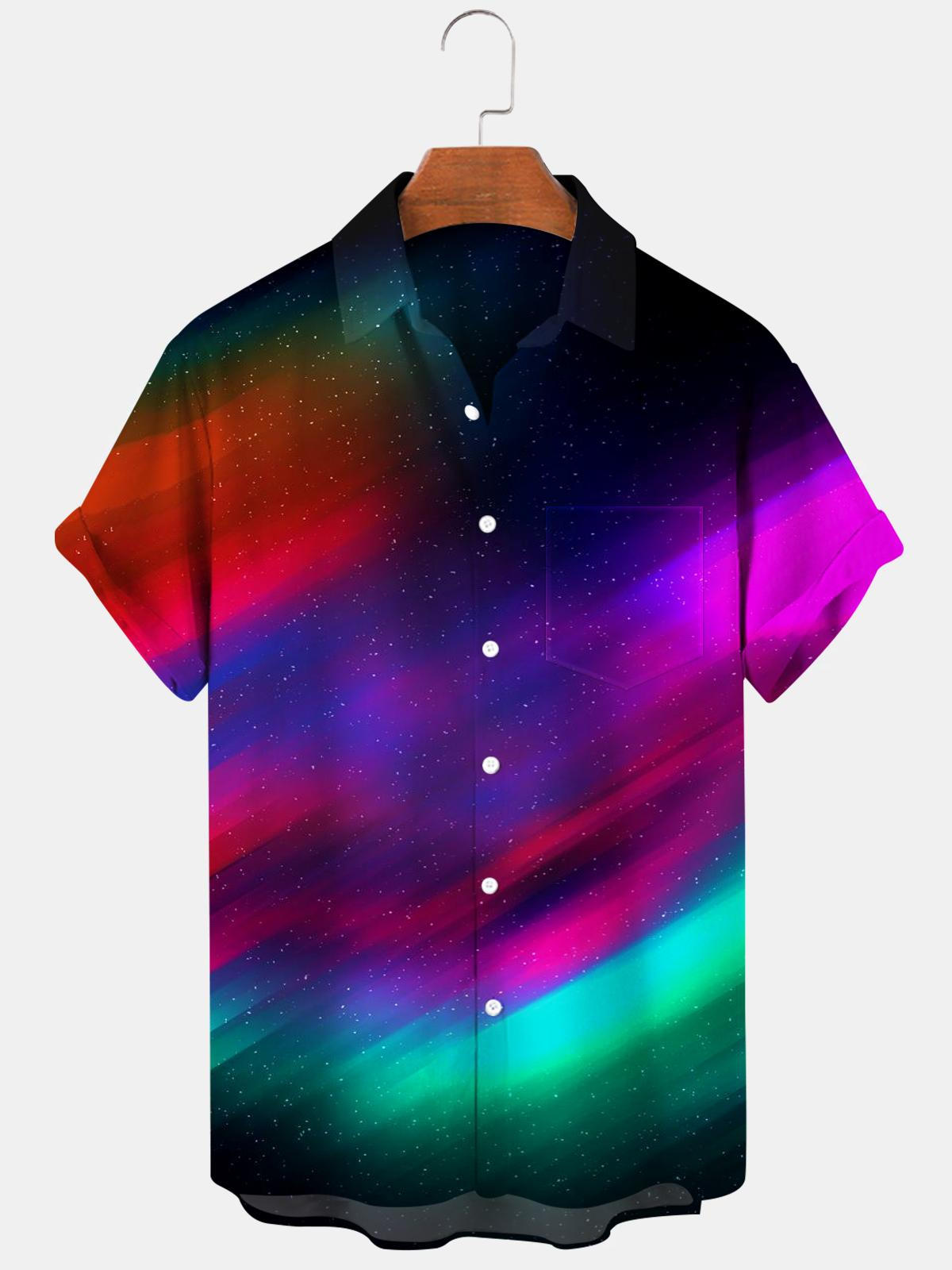 Abstract Men's Shirts With Pocket