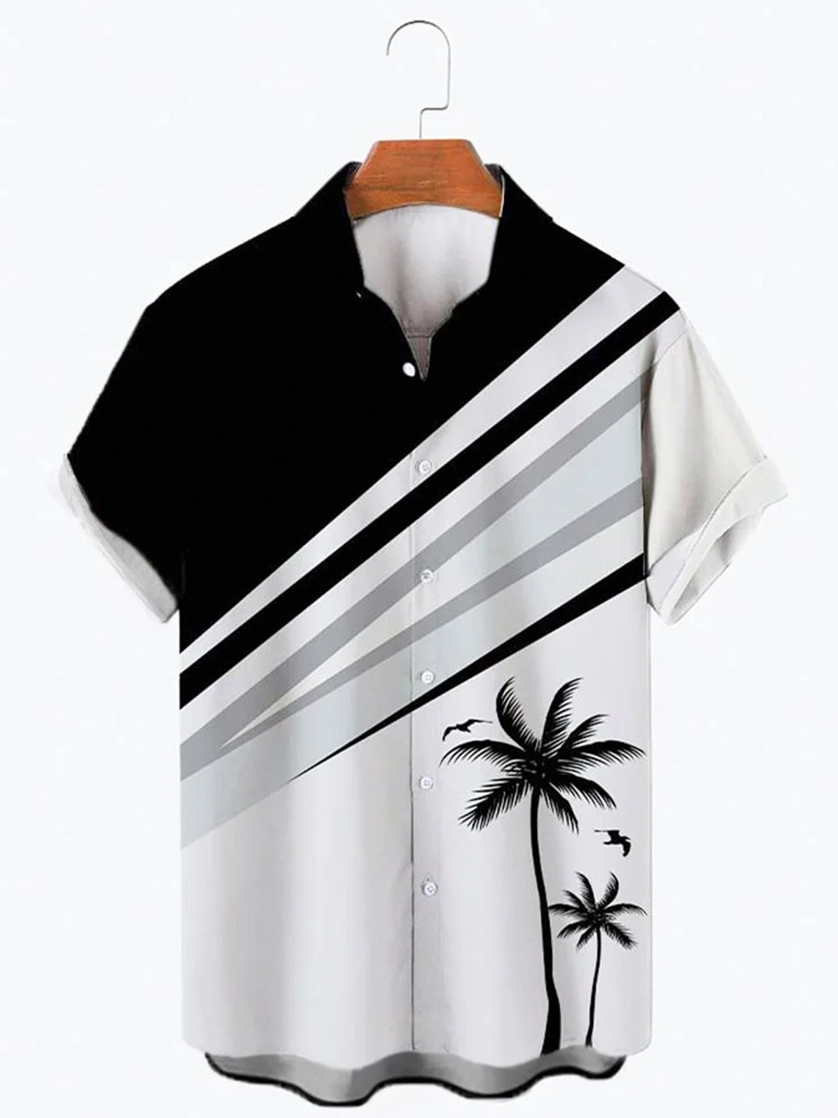 Coconut Tree Hawaiian Short Sleeve Men's Shirts