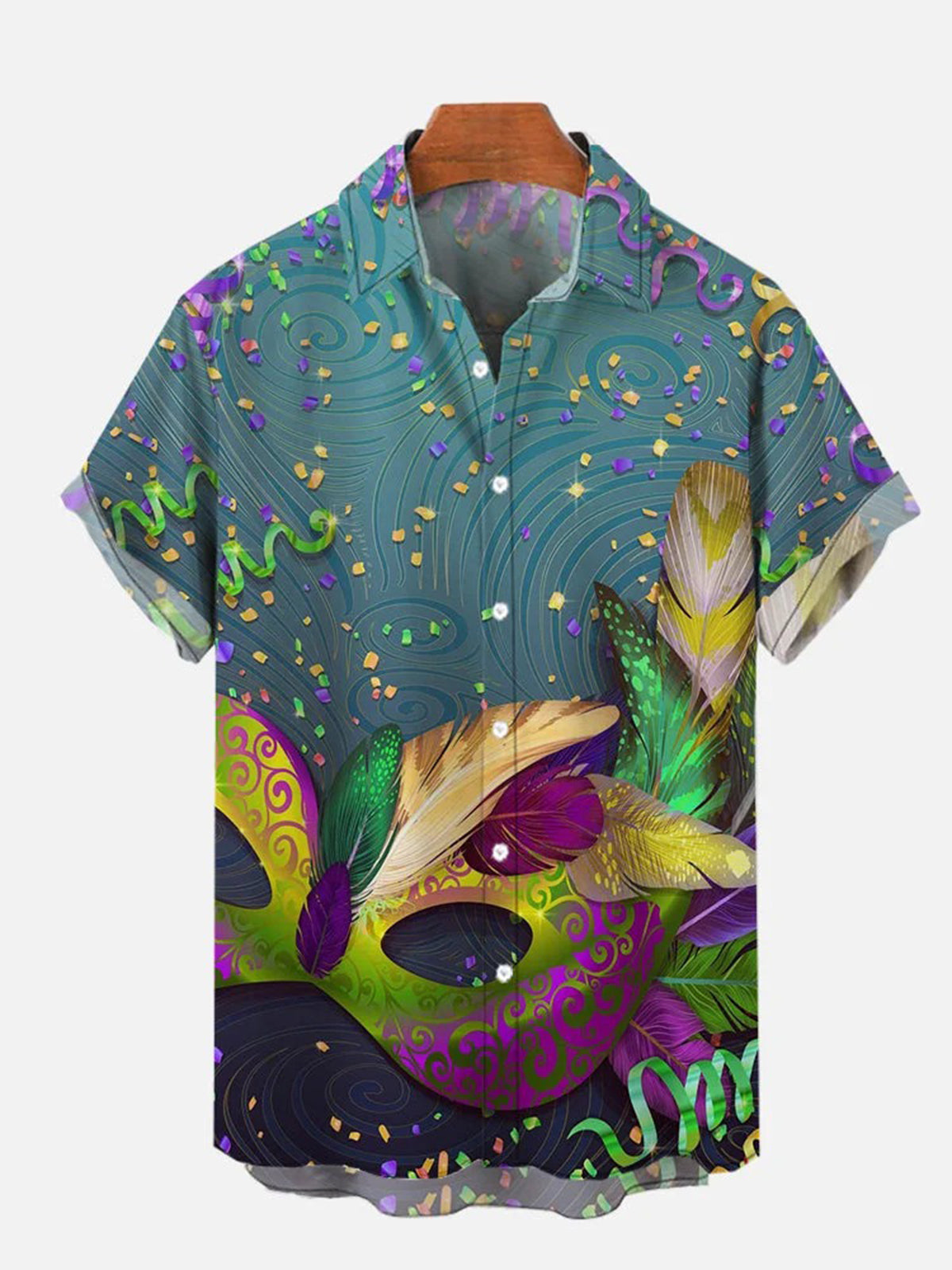 Carnival Mask Short Sleeve Men's Shirts