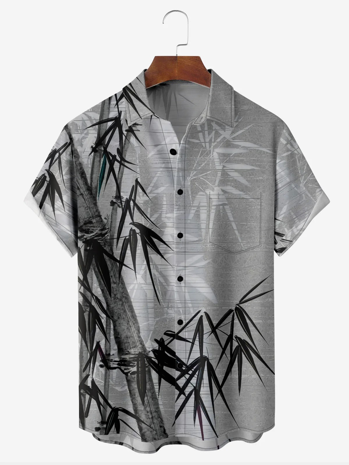 Bamboo Casual Short Sleeve Men's Shirts With Pocket