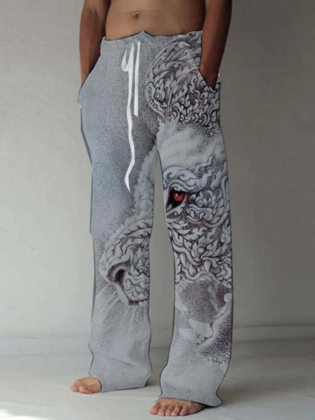 Abstract Animal Graphics Men's Casual Elastic Waist Pants