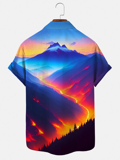 Volcano Men's Shirts With Pocket