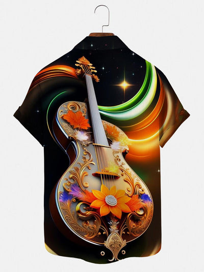 Violin Men's Shirts With Pocket