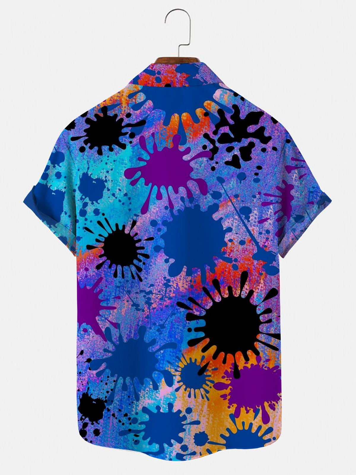 Tie Dye Men's Shirts With Pocket