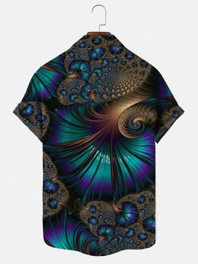 Abstract Men's Shirts With Pocket