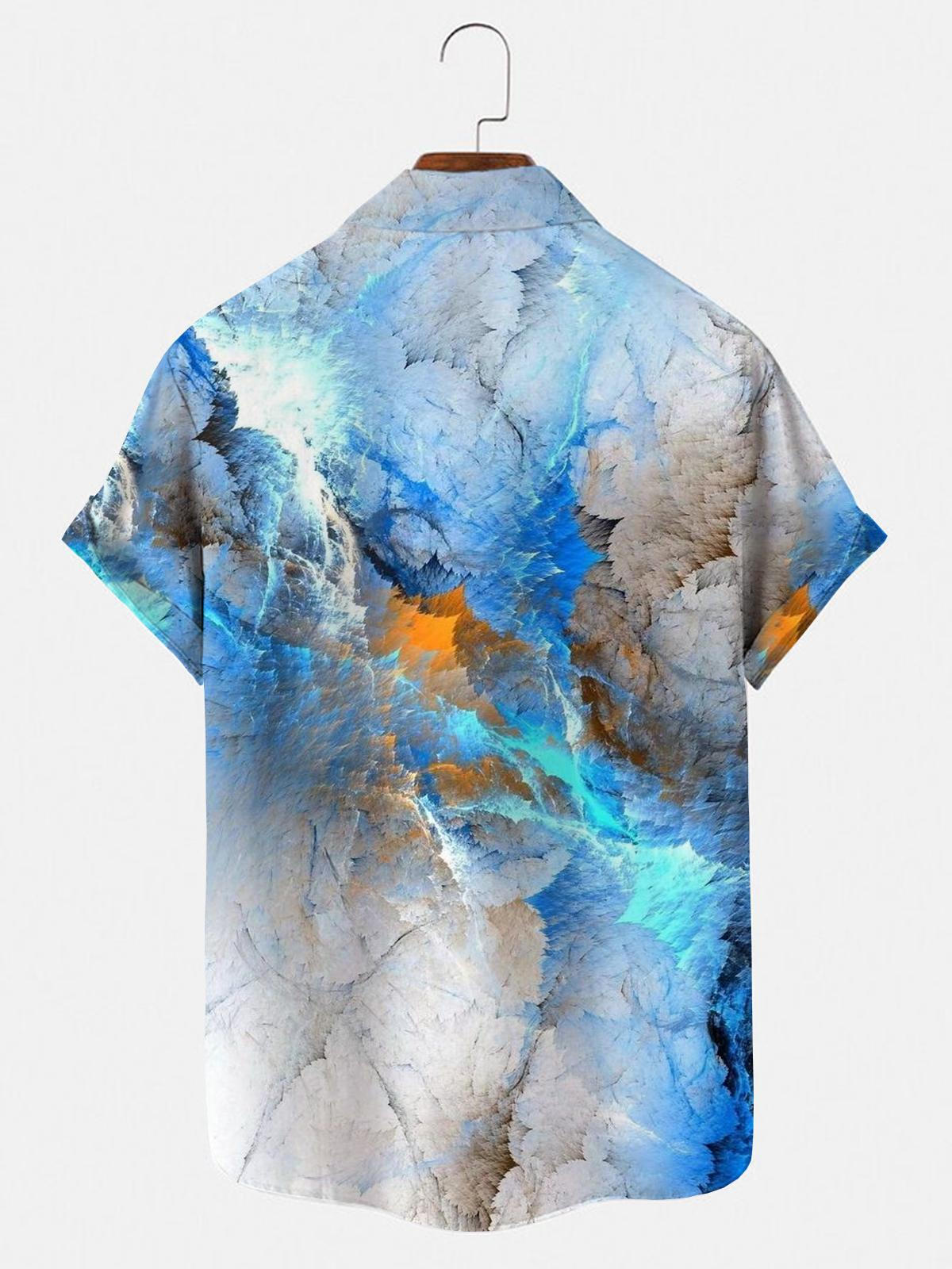 Abstract Men's Shirts With Pocket