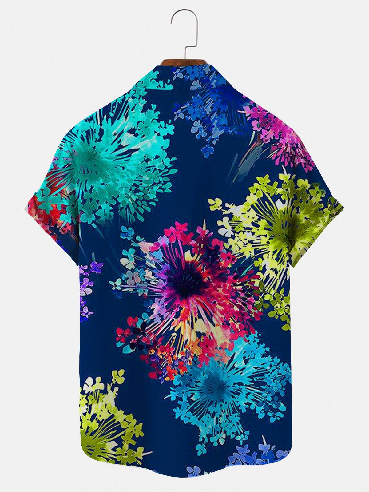 Flower Men's Shirts With Pocket