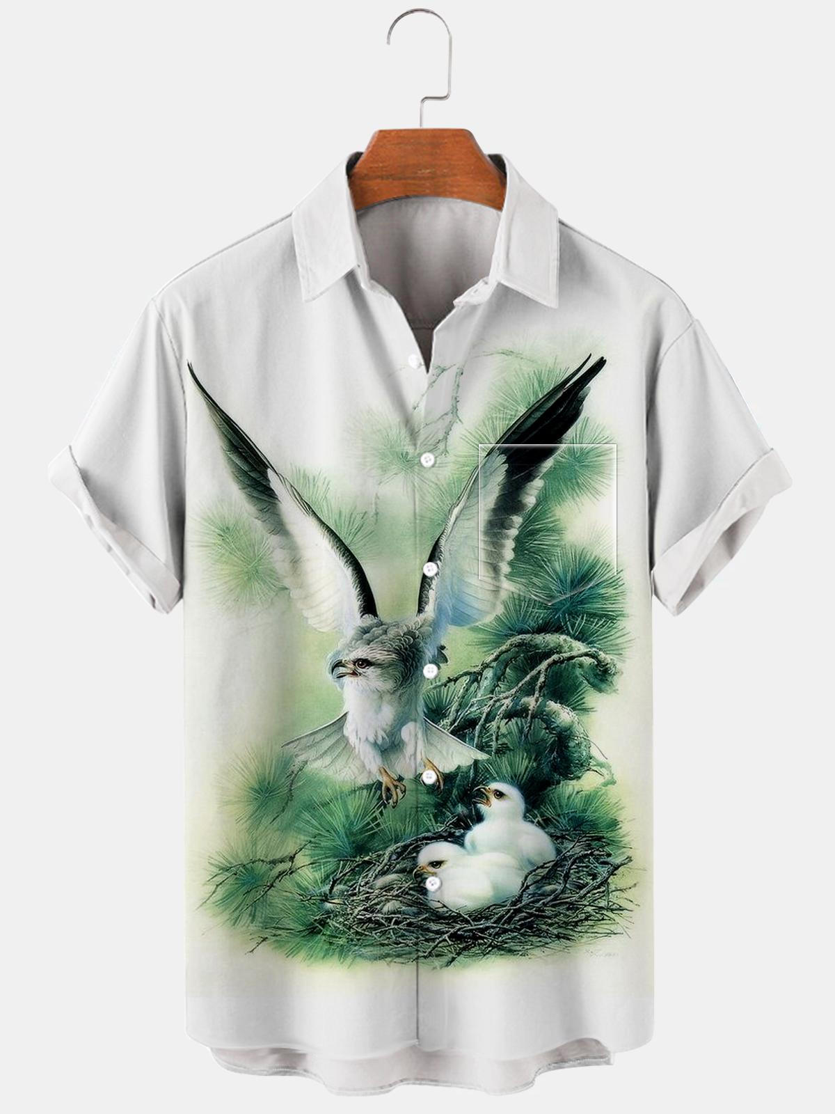 Eagle Short Sleeve Men's Shirts With Pocket