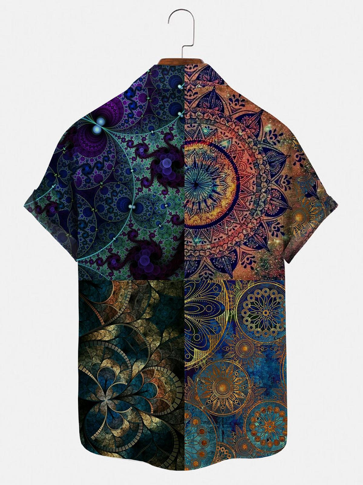 Abstract Men's Shirts With Pocket