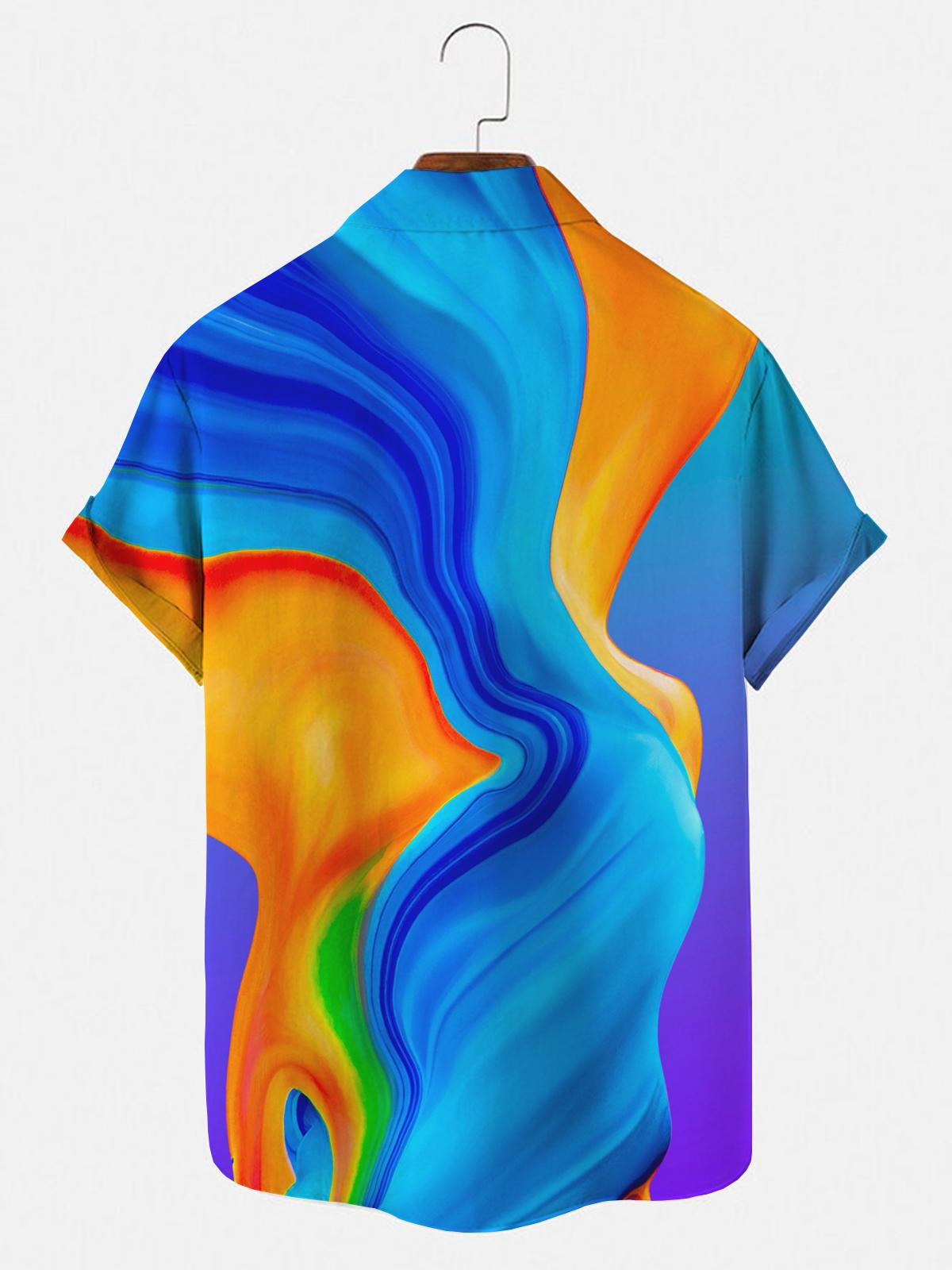 Abstract Men's Shirts With Pocket