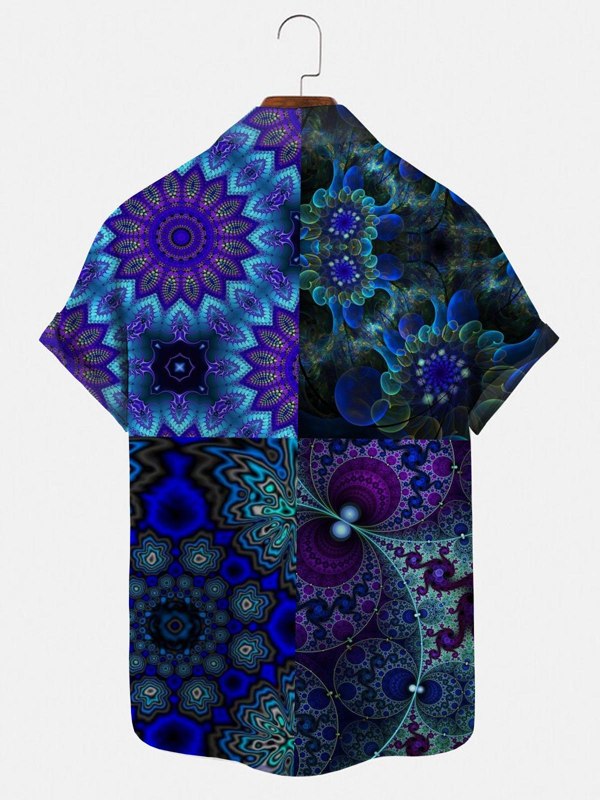 Abstract Men's Shirts With Pocket