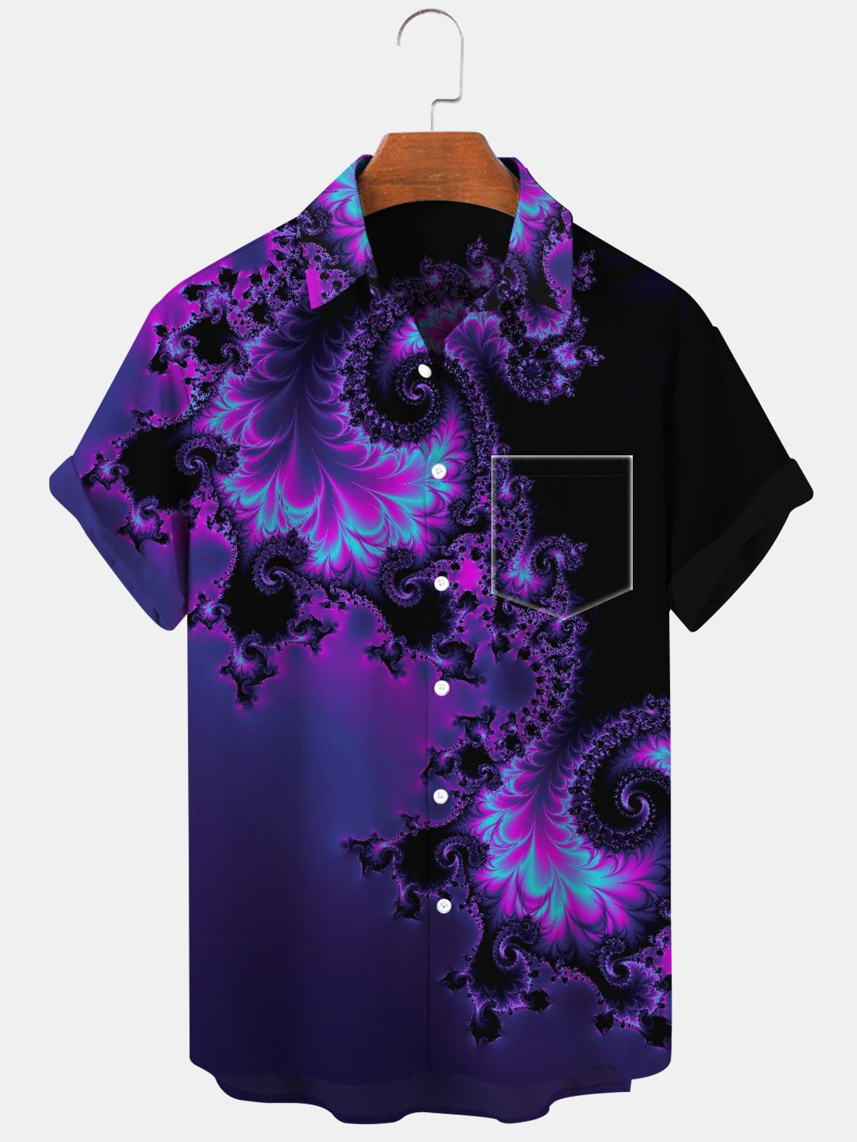 Abstract Men's Shirts With Pocket