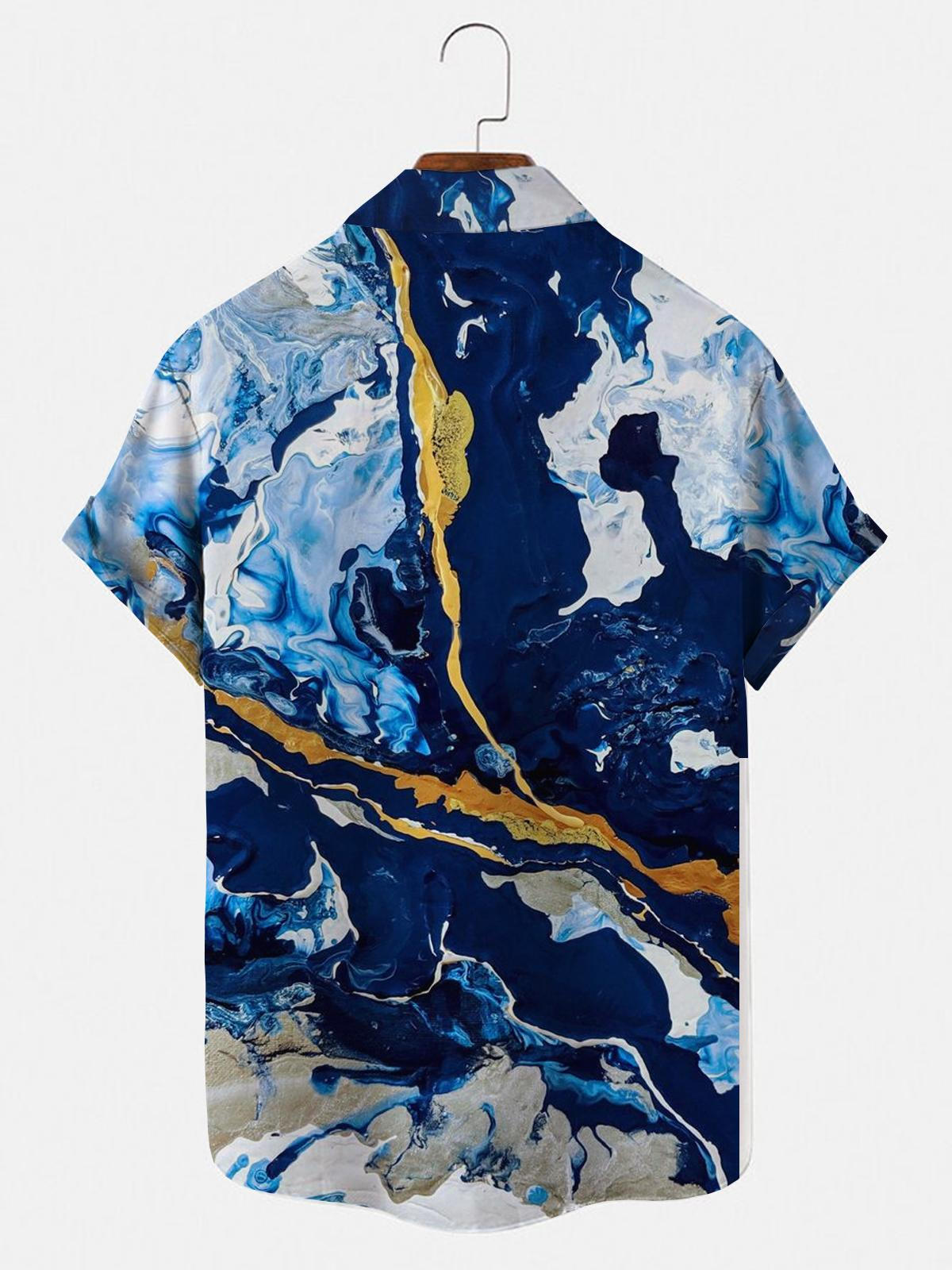 Sea Abstract Men's Shirts With Pocket