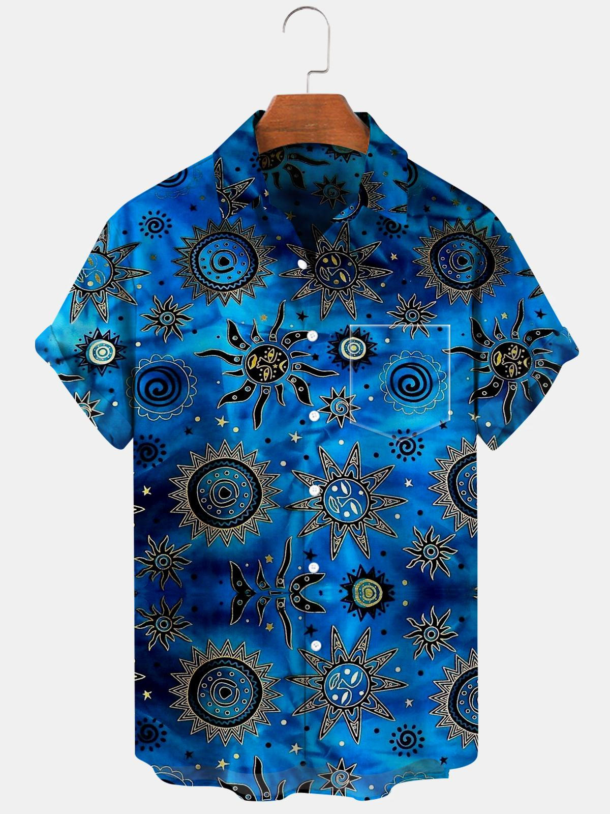 Sun Short Sleeve Men's Shirts With Pocket