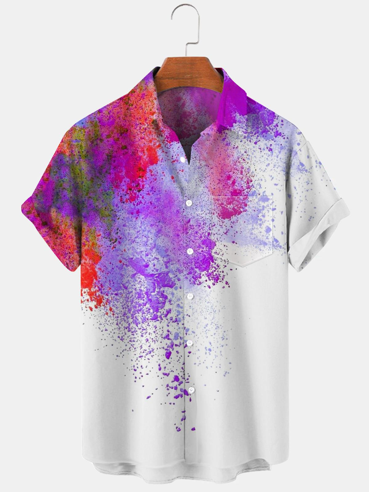 Abstract Men's Shirts With Pocket