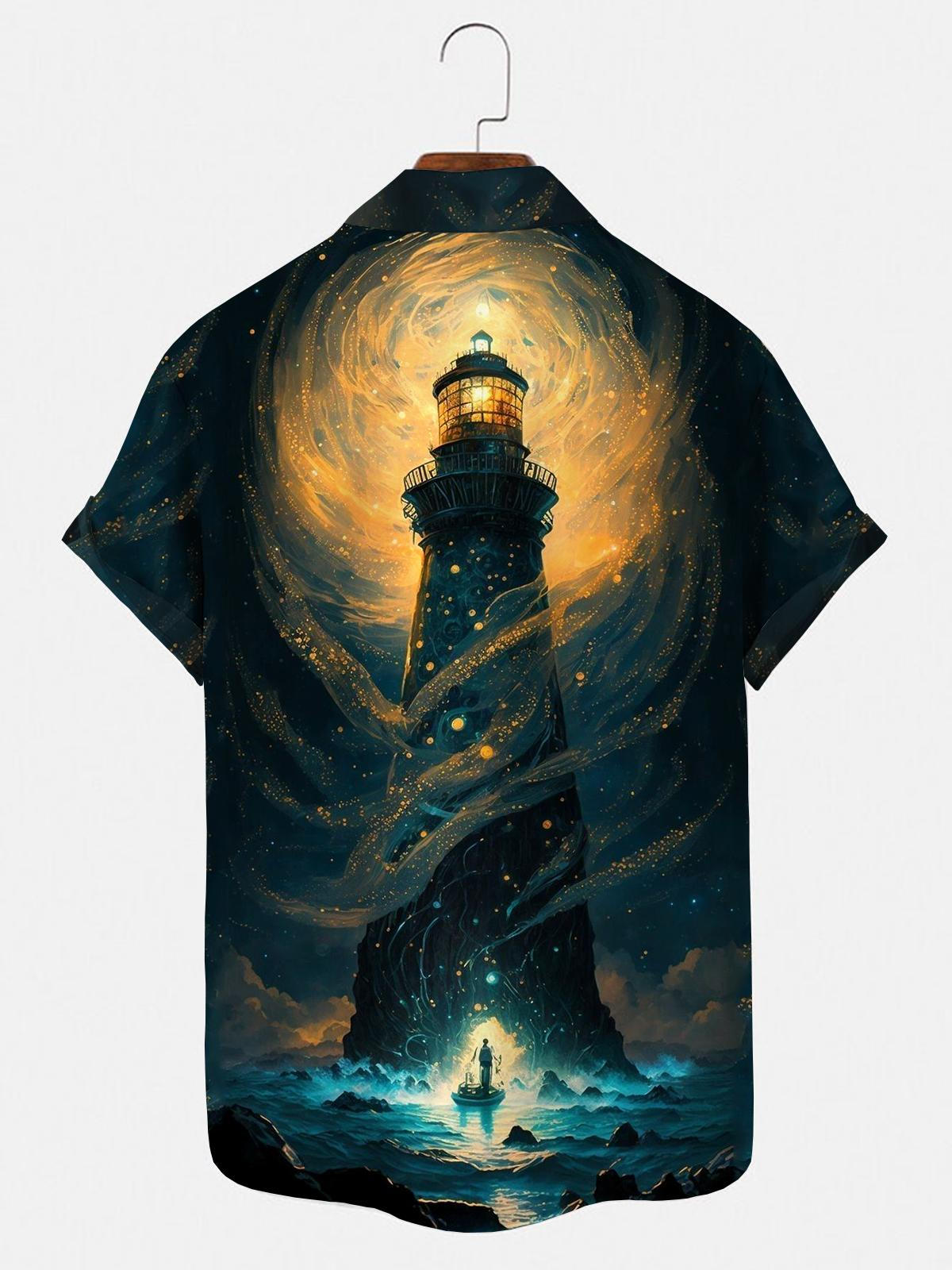 Lighthouse Boat Men's Shirts With Pocket