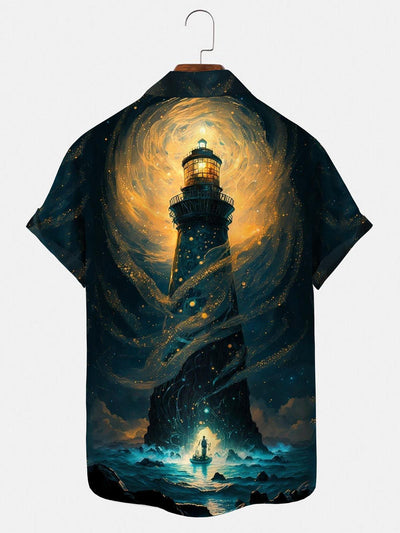 Lighthouse Boat Men's Shirts With Pocket