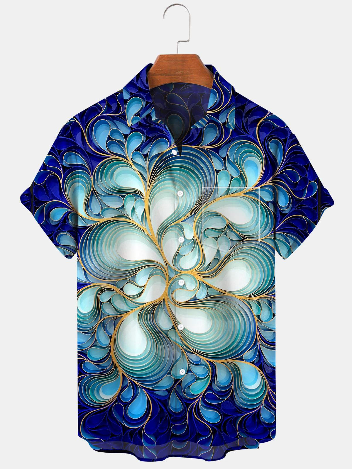 Flower Men's Shirts With Pocket