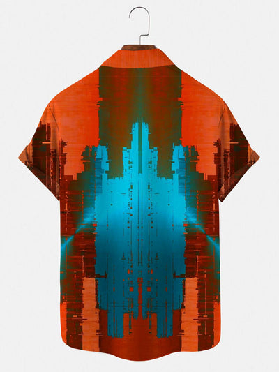 Abstract Men's Shirts With Pocket