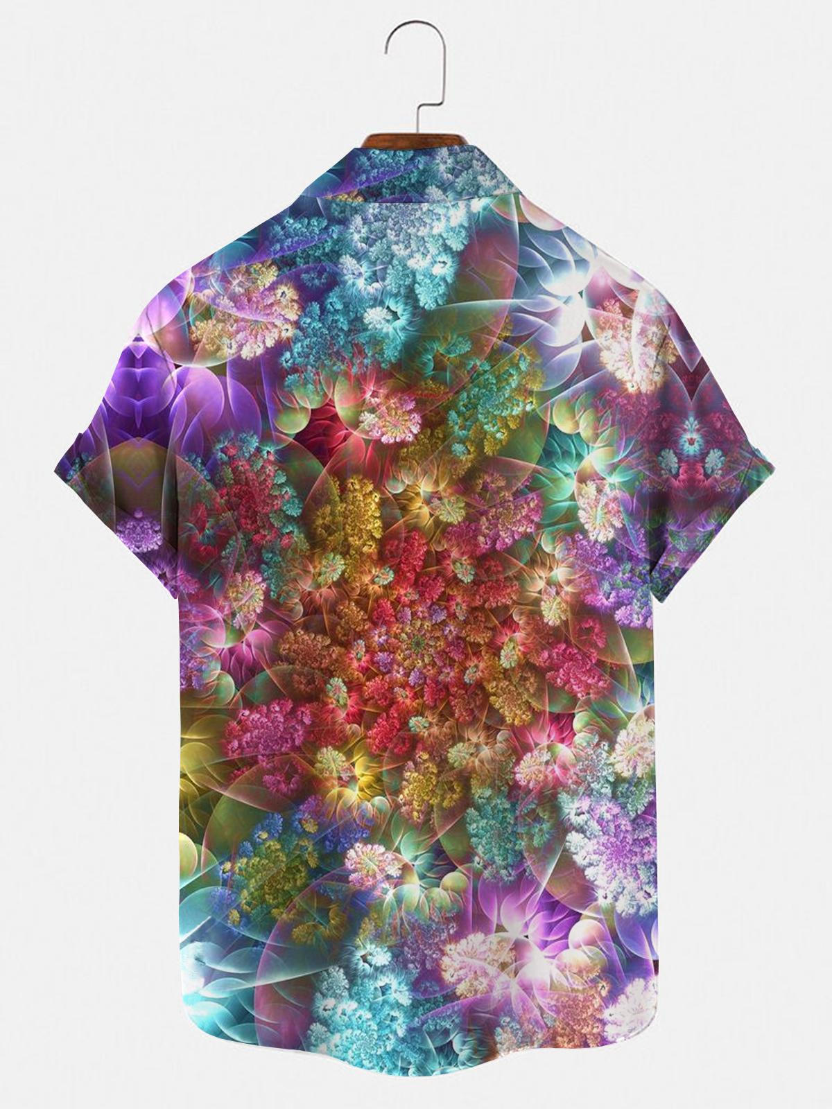 Flower Men's Shirts With Pocket