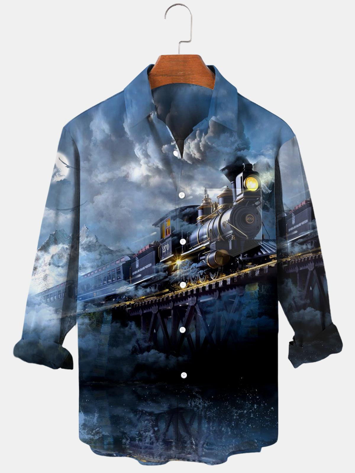 Train Long Sleeve Men's Shirts With Pocket