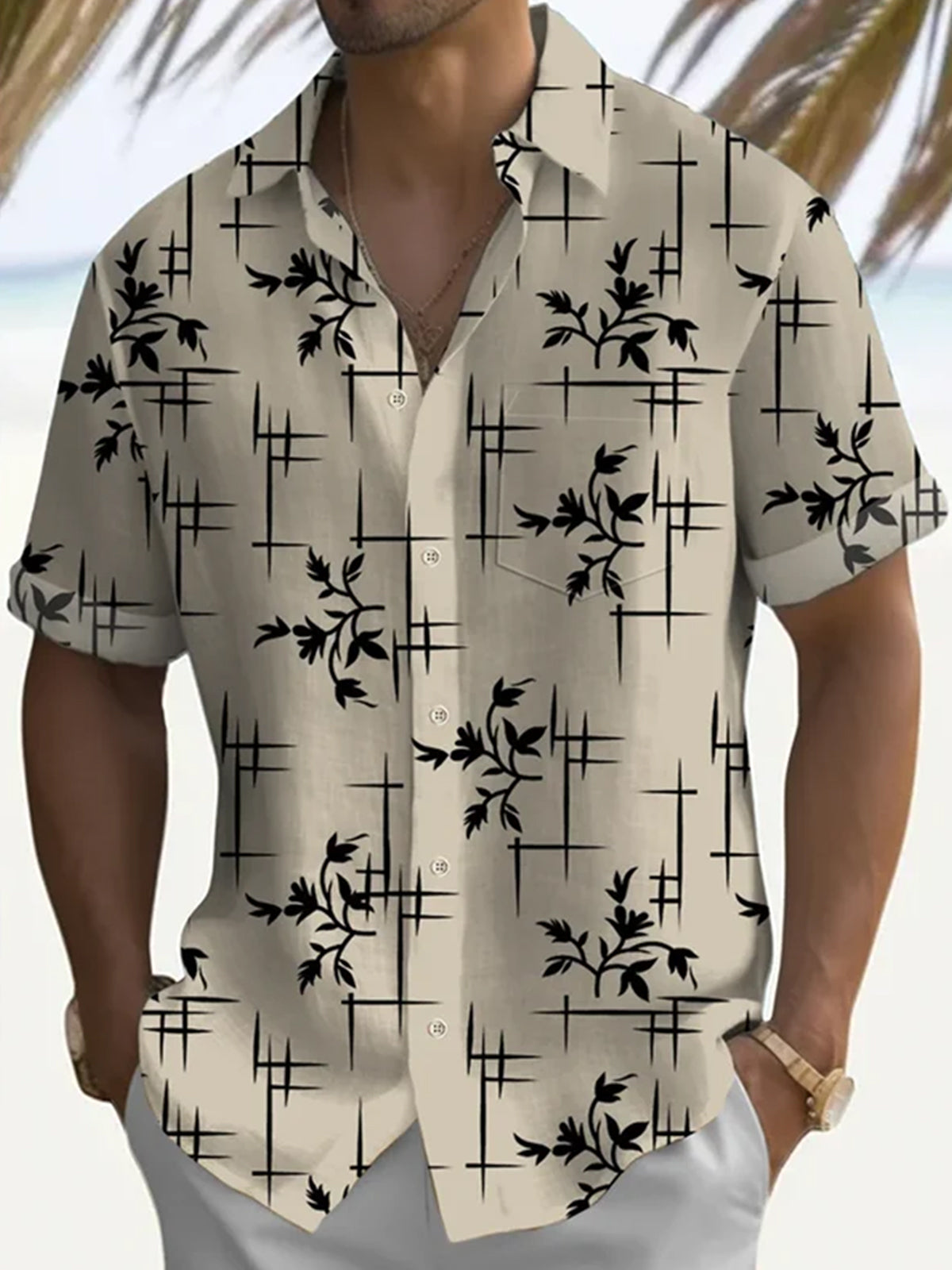 Printed Resort Casual Men'S Shirt