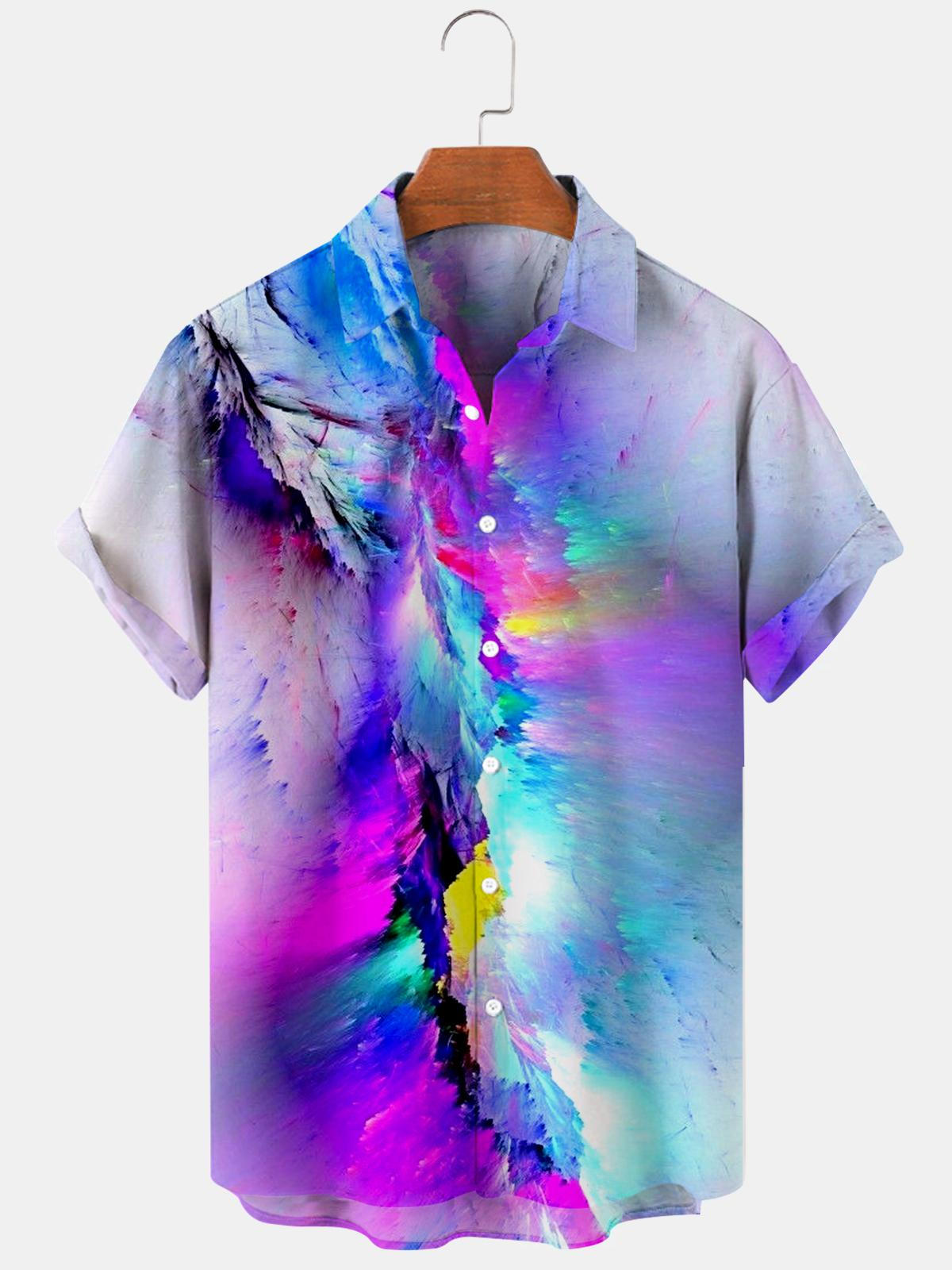 Abstract Print Casual Men's Shirts