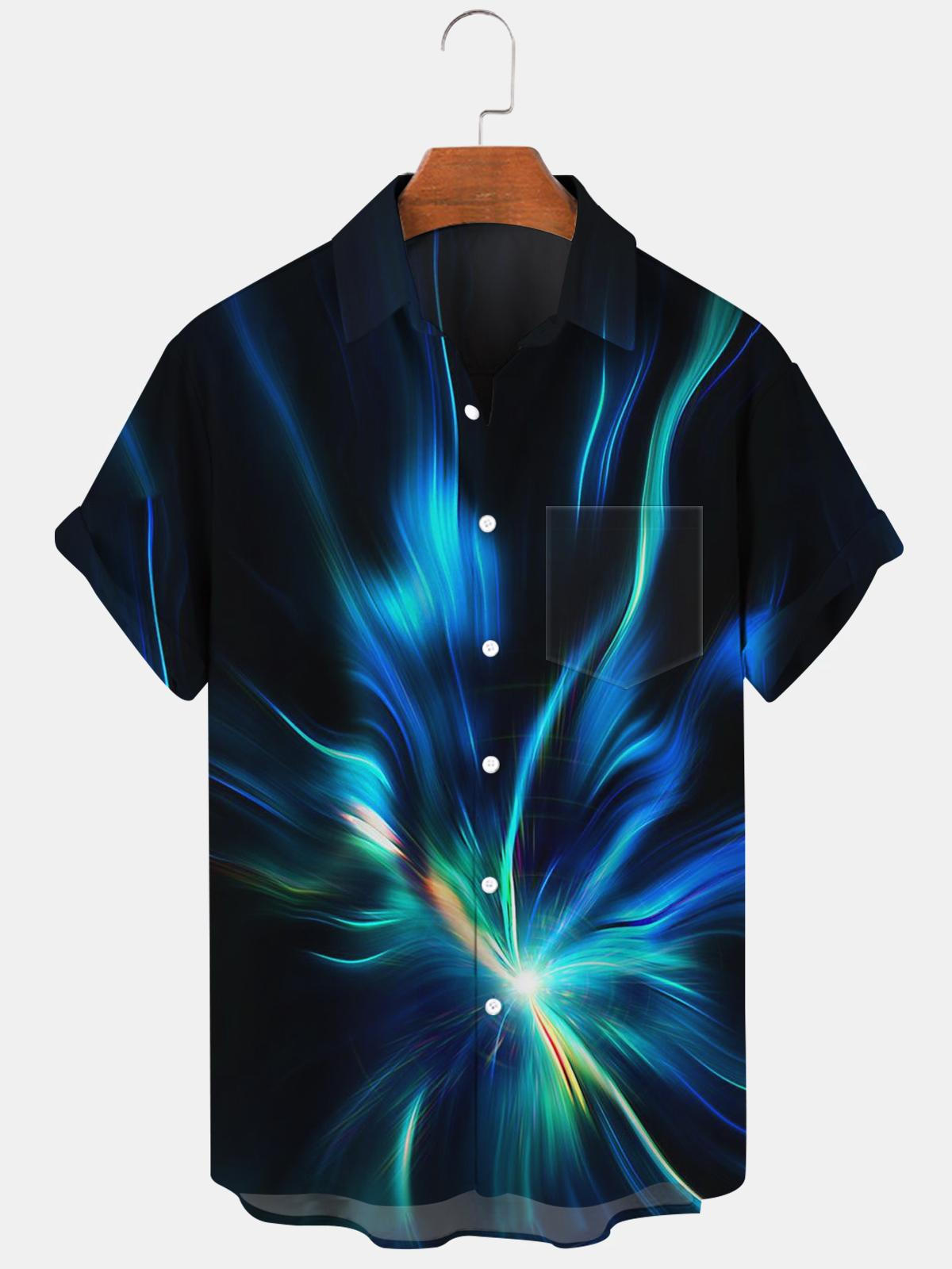 Abstract Men's Shirts With Pocket