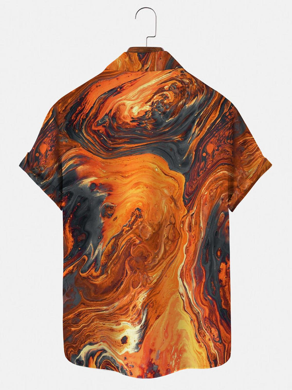 Abstract Men's Shirts With Pocket