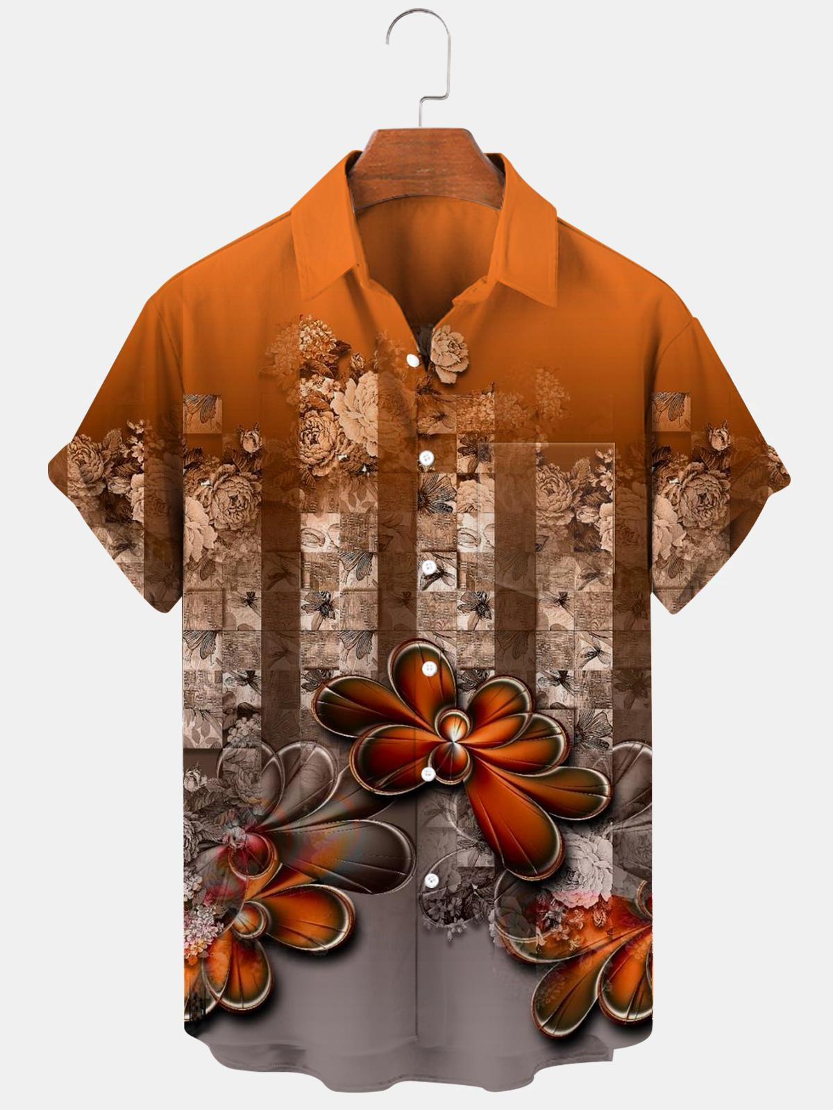 Flower Men's Shirts With Pocket