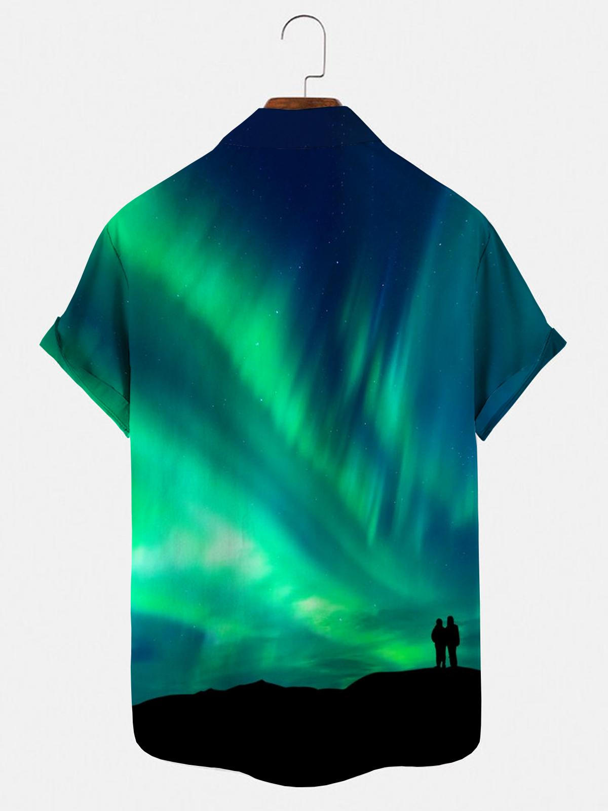 Northern Lights Men's Shirts With Pocket