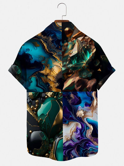 Abstract Men's Shirts With Pocket