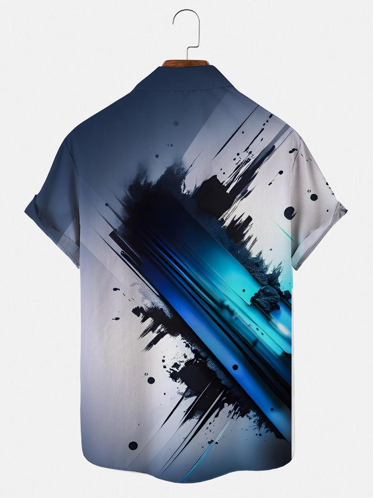 Abstract Men's Shirts With Pocket