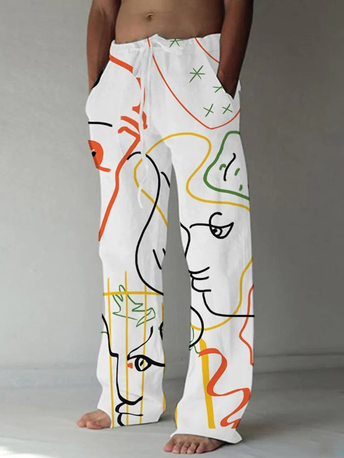 Abstract Graffiti Beach Men's Casual Elastic Waist Pants