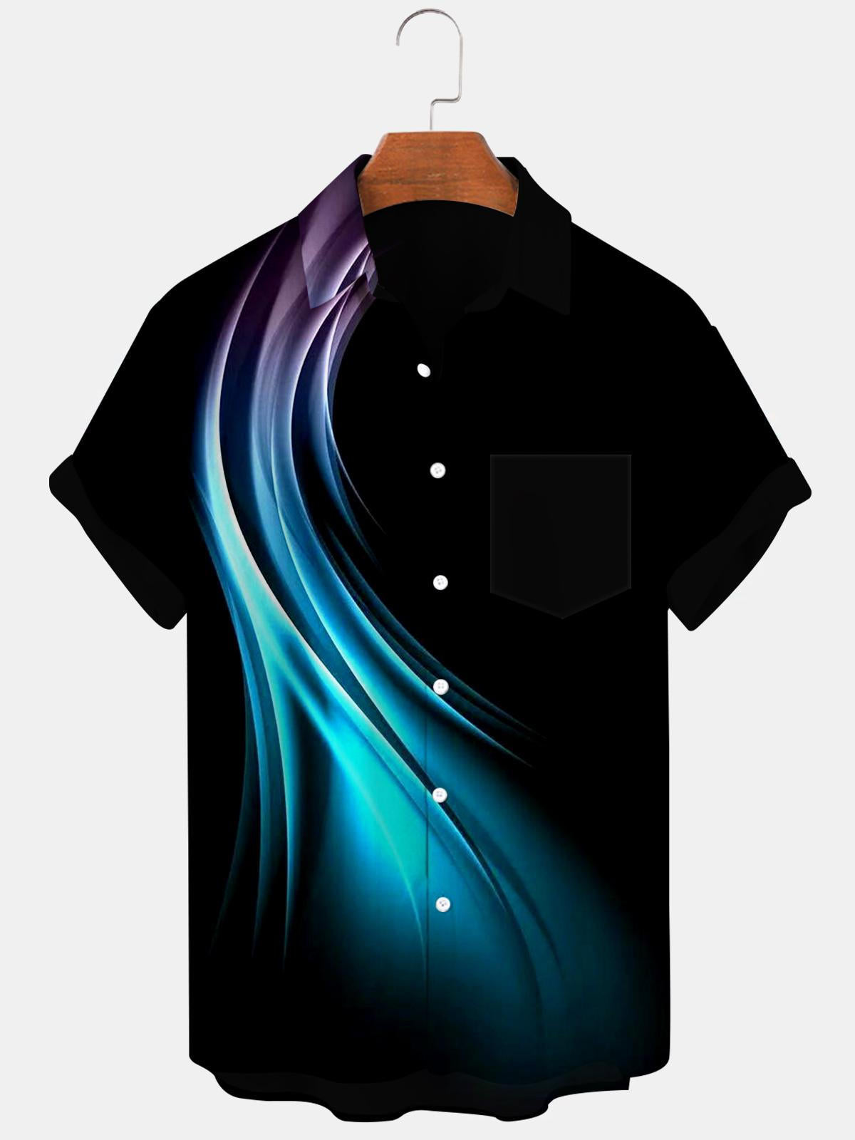 Abstract Gradient Men's Shirts With Pocket