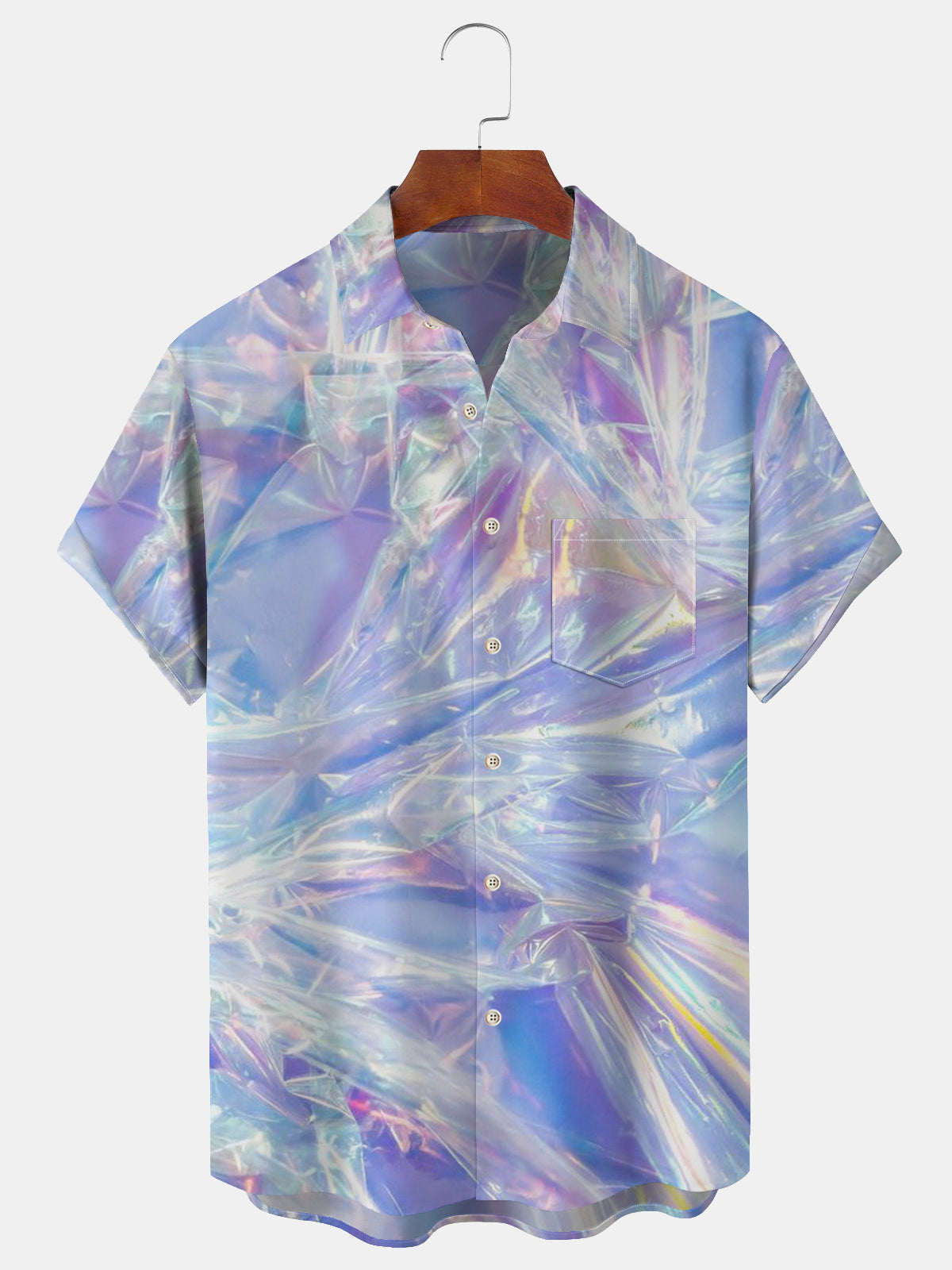 Gradient Art Hawaiian Short Sleeve Men's Shirts With Pocket