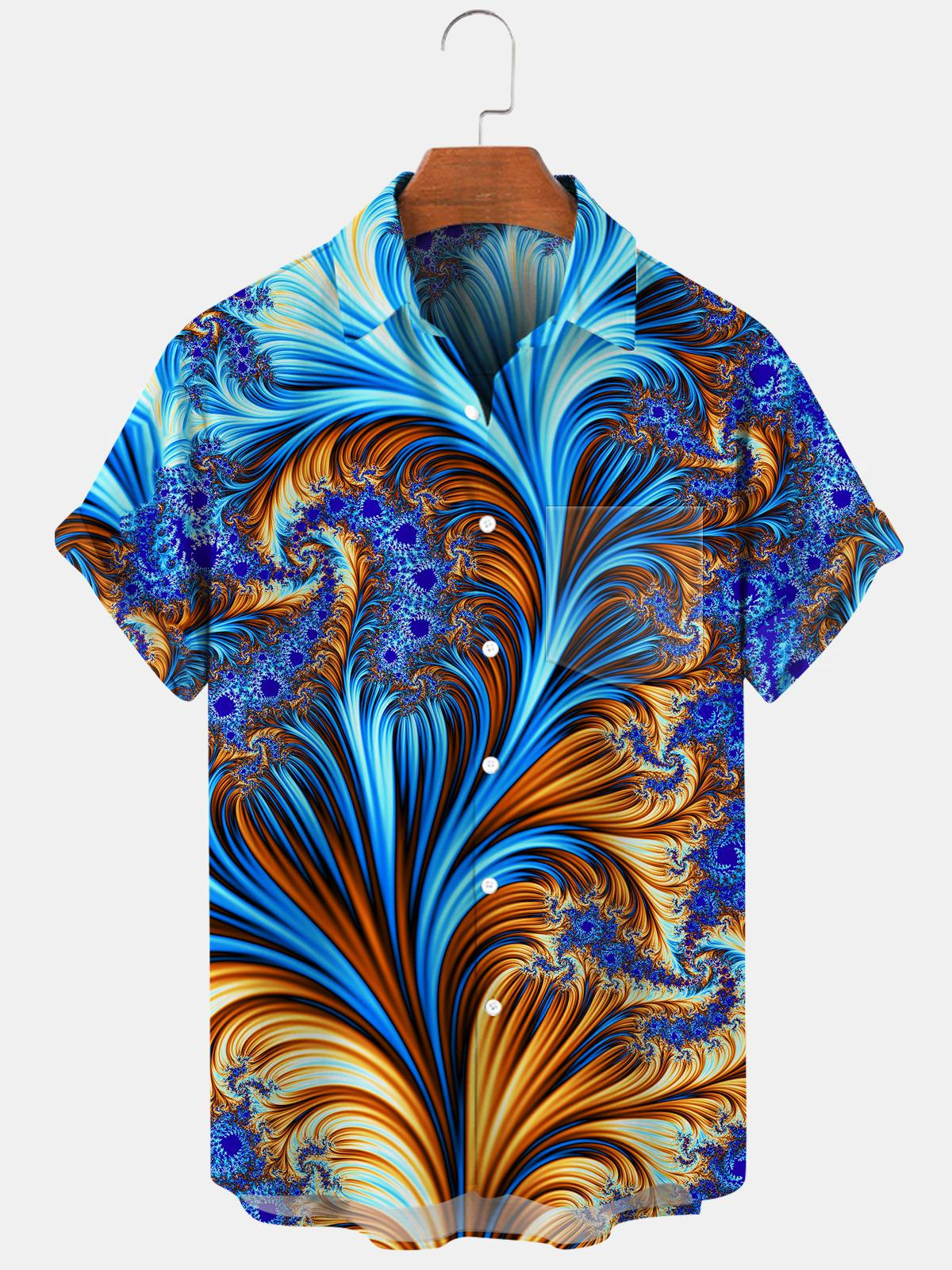 Abstract Men's Shirts With Pocket