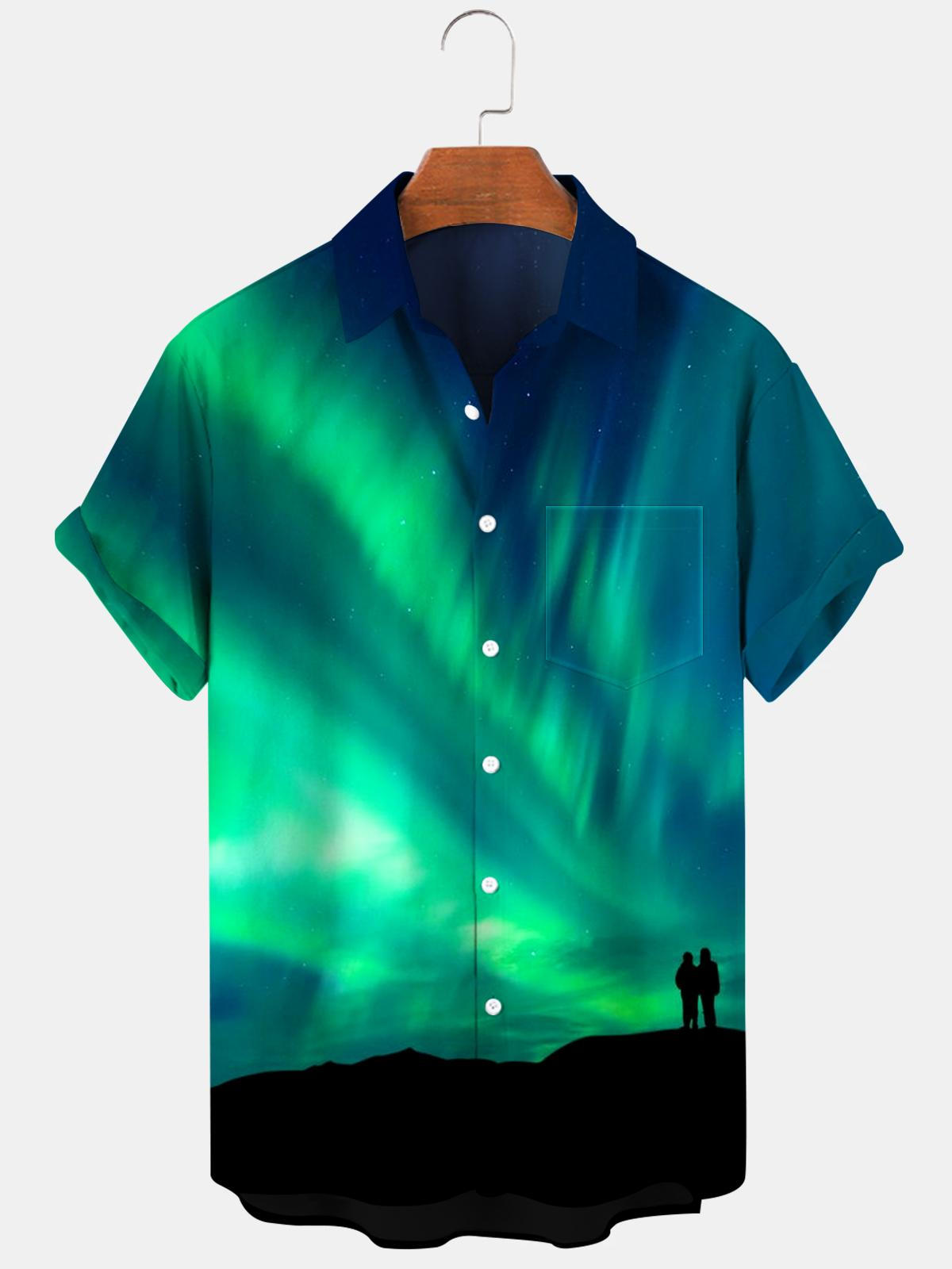 Northern Lights Herrenhemden mit Tasche